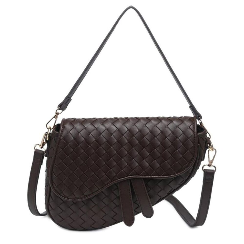 Urban Expressions Dark Brown Woven Crossbody Bag